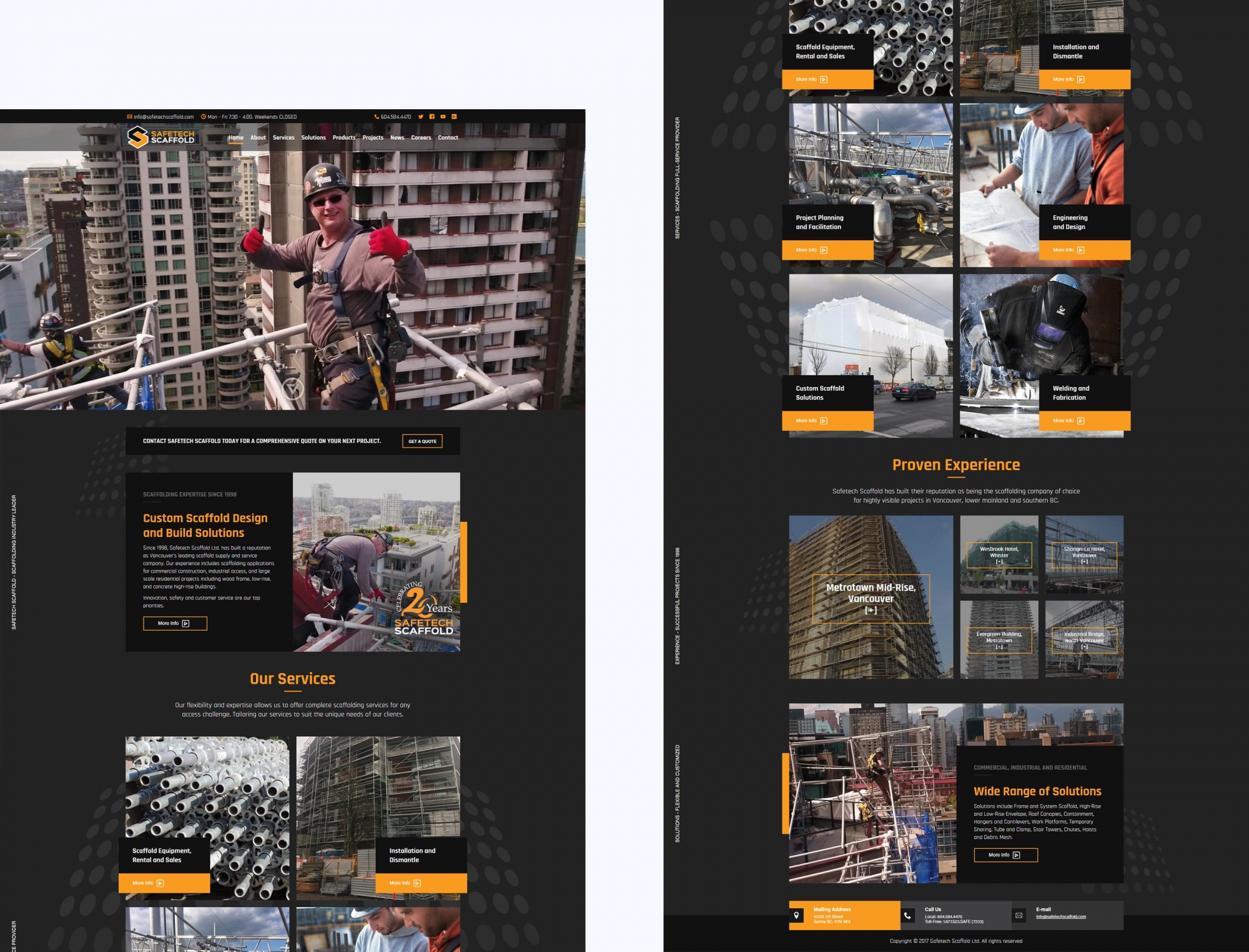 Scaffolding company website and digital marketing inspiration